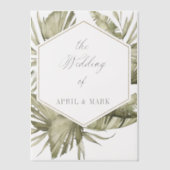 Invitations En Vélin Cadre Mariage Boho Palm Leaf (Recto)