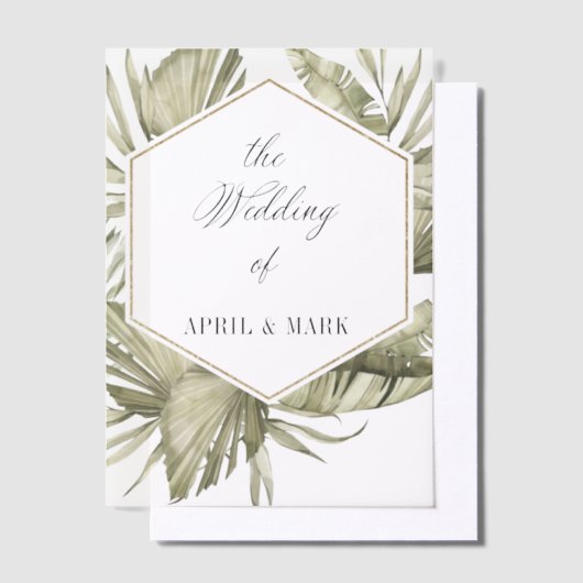 Invitations En Vélin Cadre Mariage Boho Palm Leaf (Compenser)