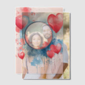 Invitations En Vélin Cadre rond des Coeurs roses (Décalage (Couple))