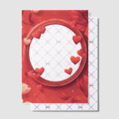 Invitations En Vélin Cadre rond des Coeurs rouges (Décalage (Invitation))