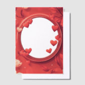 Invitations En Vélin Cadre rond des Coeurs rouges (Compenser)