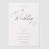 Invitations En Vélin Calligraphie classique Élégant mariage de script n (Recto)