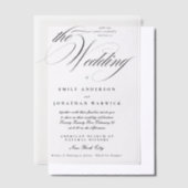 Invitations En Vélin Calligraphie Formelle Élégante Tuxedo Le Mariage (Compenser)