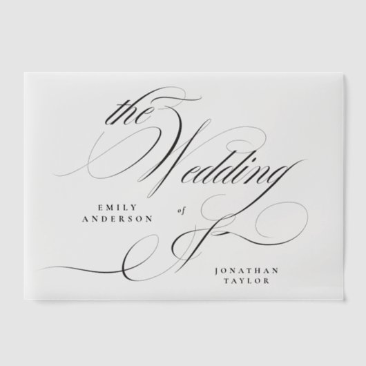 Invitations En Vélin Calligraphie formelle Mariage tenue de soirée (Recto)