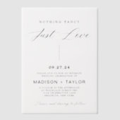 Invitations En Vélin Calligraphie moderne Rien de fantaisie Juste Amour (Recto)