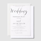 Invitations En Vélin Calligraphie noire élégante Mariage élégant (Compenser)