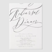 Invitations En Vélin Calligraphie romantique Dîner de répétition élégan (Recto)