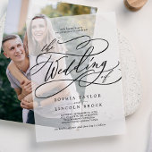 Invitations En Vélin Calligraphie romantique Fancy Élégant Mariage clas