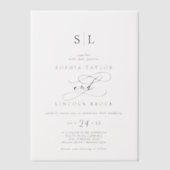 Invitations En Vélin Calligraphie romantique Simple classique moderne M (Recto)