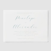 Invitations En Vélin Calligraphie sarcelle élégante (Recto)