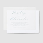 Invitations En Vélin Calligraphie sarcelle élégante (Compenser)