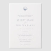 Invitations En Vélin CAPE COD Mariage bleu côtier (Recto)