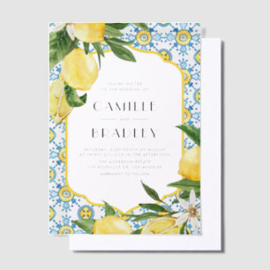 Invitations En Vélin Carrelage marocain et citrons Mariage méditerranée