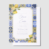 Invitations En Vélin Carrelage méditerranéen italien et Mariage citron (Compenser)