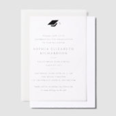 Invitations En Vélin Casquette de grade simple Élégant Graduation (Compenser)
