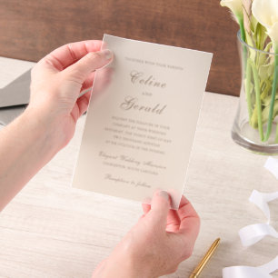 Invitations En Vélin Celine Sandy Neutrals Mariage élégant