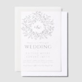 Invitations En Vélin Cercle de mariage monogramme feuille (Compenser)