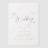 Invitations En Vélin Charme élégant Noir Simple Boho Mariage moderne (Recto)