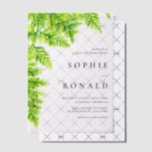 Invitations En Vélin Chartreuse Green Ferme Feuille Mariage de bois (Décalage (Invitation))