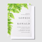 Invitations En Vélin Chartreuse Green Ferme Feuille Mariage de bois (Compenser)