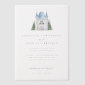 Invitations En Vélin Château romantique aquarelle Mariage d'illustratio (Recto)