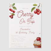 Invitations En Vélin Cherry été en haut 1er Anniversaire superposition (Recto)