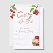Invitations En Vélin Cherry été en haut 1er Anniversaire superposition (Compenser)