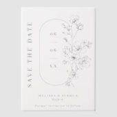 Invitations En Vélin Chic Black & White Blossoms Mariage Enregistrer la (Recto)