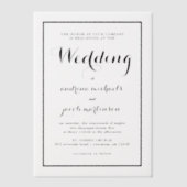Invitations En Vélin Chic Calligraphie Script Mariage classique (Recto)