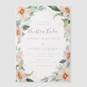 Invitations En Vélin Chic Eucalyptus Peach Roses Nuestra Boda Mariage (Recto)