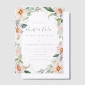 Invitations En Vélin Chic Eucalyptus Peach Roses Nuestra Boda Mariage (Compenser)