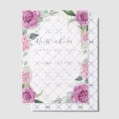 Invitations En Vélin Chic Eucalyptus violet Roses Nuestra Boda Mariage (Décalage (Invitation))