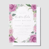 Invitations En Vélin Chic Eucalyptus violet Roses Nuestra Boda Mariage (Compenser)