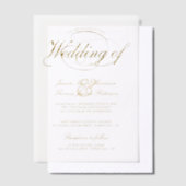 Invitations En Vélin Chic Faux Gold Foil Script Wedding (Compenser)