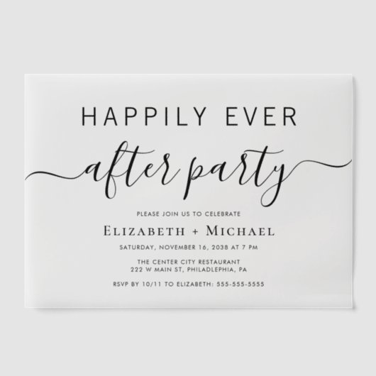 Invitations En Vélin Chic Heureusement Jamais Après La Réception De Mar (Recto)