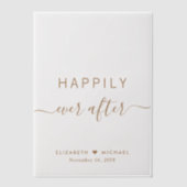 Invitations En Vélin Chic Heureusement Jamais Après Mariage Or (Recto)