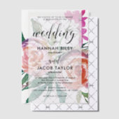 Invitations En Vélin Chic Mariage floral aquarelle (Décalage (Invitation))