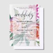 Invitations En Vélin Chic Mariage floral aquarelle (Compenser)