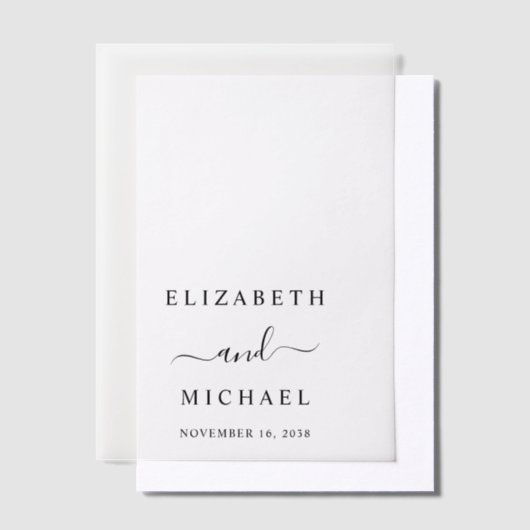 Invitations En Vélin Chic Mariage Monogramme superposition (Compenser)