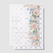 Invitations En Vélin Chic Pastel Blush White Blue Roses Floral Wedding (Décalage (Invitation))