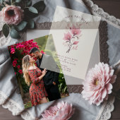 Invitations En Vélin Chic Romantic Floral Botanical Posy in Pink