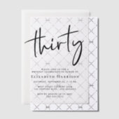 Invitations En Vélin Chic Script 30e fête d'anniversaire (Décalage (Invitation))