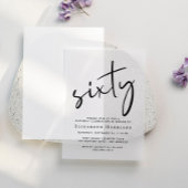 Invitations En Vélin Chic Script 60e fête d'anniversaire