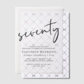 Invitations En Vélin Chic Script 70e fête d'anniversaire (Décalage (Invitation))