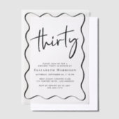 Invitations En Vélin Chic Script Wavy Frame 30e fête d'anniversaire (Compenser)