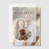 Invitations En Vélin Chien chiot et Fleurs sauvages sauvent la date (Décalage (Couple))