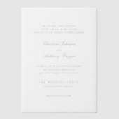 Invitations En Vélin Christine Mariage traditionnel élégant (Recto)