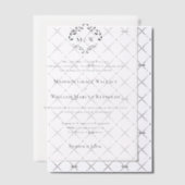 Invitations En Vélin Cimier officiel Monogramme Laurel Wreath Mariage p (Décalage (Invitation))