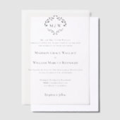 Invitations En Vélin Cimier officiel Monogramme Laurel Wreath Mariage p (Compenser)