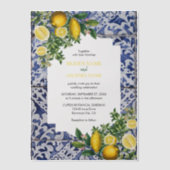 Invitations En Vélin Citrons méditerranéens Portugais Mariage (Recto)